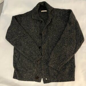 Marine Layer Wool Collared Cardigan Sweater Deep Grey Size S NWOT
